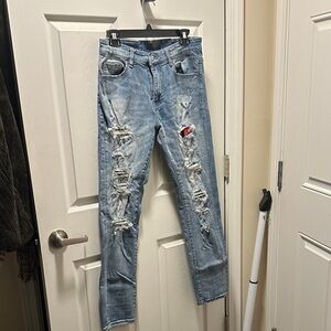 AMIRI Faded Blue Denim Jeans